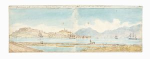 LORD WILLIAM PAGET : Sette acquerelli con vedute di Portoferraio e Portolongone e altri scorci dell'isola d'Elba dal taccuino di viaggio di William Paget.  - Asta Libri, autografi e manoscritti - Associazione Nazionale - Case d'Asta italiane