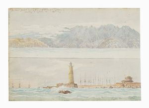 LORD WILLIAM PAGET : Sette acquerelli con vedute di Portoferraio e Portolongone e altri scorci dell'isola d'Elba dal taccuino di viaggio di William Paget.  - Asta Libri, autografi e manoscritti - Associazione Nazionale - Case d'Asta italiane