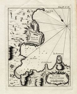 JACQUES NICOLAS BELLIN - Plan de Port Ferrare dans l'Ile d'Elbe / Plan de Porto Longon.