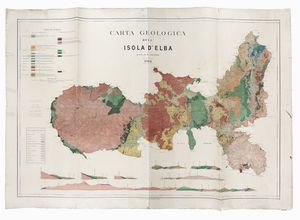 CARTA GEOLOGICA/ DELL?/ ISOLA D?ELBA/ Scala di 1: 25,000.  - Asta Libri, autografi e manoscritti - Associazione Nazionale - Case d'Asta italiane