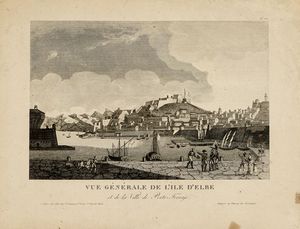 LOUIS LE COEUR - Vue générale de l'île d'Elbe, de la Ville et du château de Porto Ferrajo.
