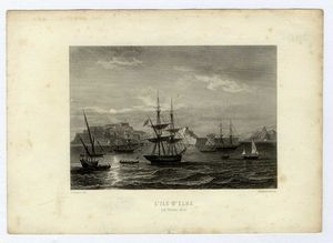 HENDRIK JOHANNES I VERSCHURING : PRESA DELLA PATRONA DI BISERTA. Veduta quando le 3 Galere di S.A.R. stavano leste p. aspettar le 3 di Bisertà  - Asta Libri, autografi e manoscritti - Associazione Nazionale - Case d'Asta italiane