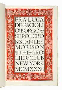 BRUCE ROGERS : Fra Luca de Pacioli of Borgo S. Sepolcro.  - Asta Libri, autografi e manoscritti - Associazione Nazionale - Case d'Asta italiane