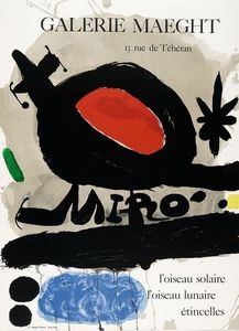 Joan Mir : Lotto composto di 4 manifesti di Mir.  - Asta Libri, autografi e manoscritti - Associazione Nazionale - Case d'Asta italiane