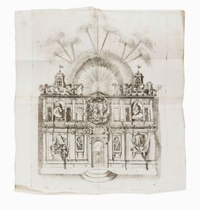 Vincenzo Maria Coronelli : Roma festeggiante nel monte Pincio negli applausi alle glorie della piet del cristianissimo Lodovico il Grande in occasione della da lui estirpata eresia...  - Asta Libri, autografi e manoscritti - Associazione Nazionale - Case d'Asta italiane