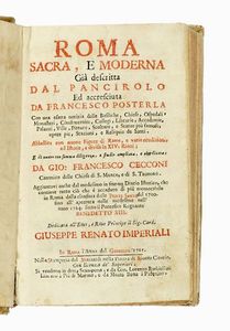 OTTAVIO PANCIROLI - Roma sacra, e moderna gi descritta dal Pancirolo ed accresciuta da Francesco Posterla con una esatta notizia delle basiliche, chiese, ospedali...