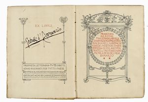 Gabriele D'Annunzio - Firma autografa su libro Francesca da Rimini.