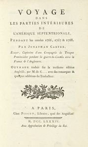 JONATHAN CARVER - Voyage dans les parties intrieures de l'Amrique septentrionale, pendant les annes 1766, 1767 & 1768.