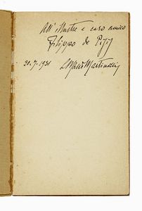 Filippo de Pisis - Dedica autografa su libro Filippo de Pisis, Poesie.