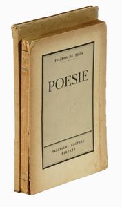 Filippo de Pisis : Dedica autografa su libro Filippo de Pisis, Poesie.  - Asta Libri, autografi e manoscritti - Associazione Nazionale - Case d'Asta italiane