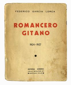 FEDERICO GARCÍA LORCA - Firma autografa su libro Romancero gitano 1924-1927.