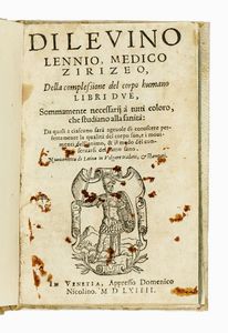 LEVINUS LEMNIUS - Della complessione del corpo humano libri due.