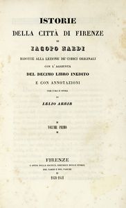 BENEDETTO VARCHI - Storia fiorentina [...] per cura e opera di Lelio Arbib. Volume primo (-terzo).