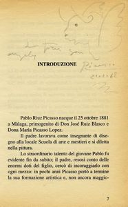 Pablo Picasso - Disegno autografo con firma e titolo Los toros son angeles
