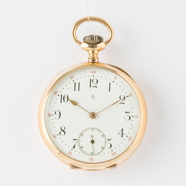 Omega orologio da tasca, 1890 circa, cassa in oro 18 kt, quadrante in metallo smaltato, movimento con scappamento ad ancora, gr 80, 49 mm  - Asta Pocket Watches - Associazione Nazionale - Case d'Asta italiane