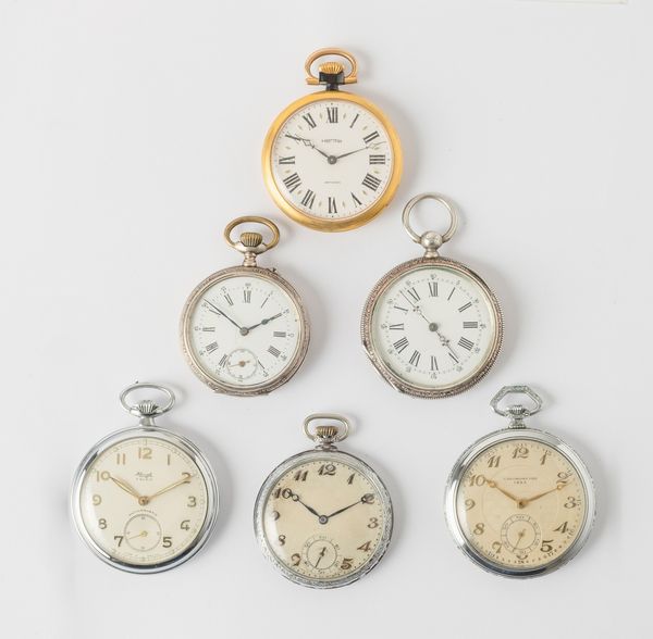 Lotto di sei orologi da tasca <BR>carica remontoir  - Asta Pocket Watches - Associazione Nazionale - Case d'Asta italiane