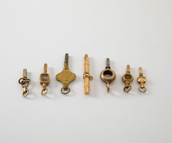 Lotto composto da  7 chiavette per orologi da tasca in metallo.  - Asta Pocket Watches - Associazione Nazionale - Case d'Asta italiane