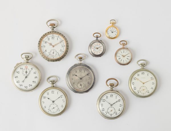 Lotto di nove orologi da tasca carica remontoir  - Asta Pocket Watches - Associazione Nazionale - Case d'Asta italiane
