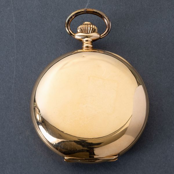MINERVA - Cronografo da tasca in oro giallo 18k, con scappamento ad ancora, quadrante in smalto bianco.  - Asta Pocket Watches - Associazione Nazionale - Case d'Asta italiane