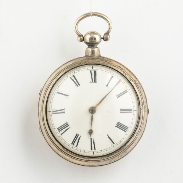 Orologio da tasca inglese in doppia cassa in argento, 1850 circa.  Movimento con scappamento a verga e conoide,  carica a chiavetta, quadrante in smalto bianco.  - Asta Pocket Watches - Associazione Nazionale - Case d'Asta italiane