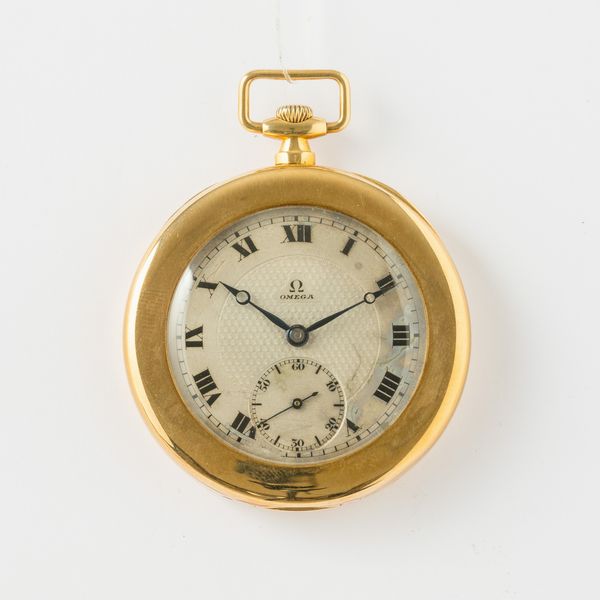 Omega Grand Prix , 1900, cassa in oro 18 kt, quadrante in metallo smaltato, movimento con scappamento ad ancora, gr 71, 43 mm di diametro  - Asta Pocket Watches - Associazione Nazionale - Case d'Asta italiane