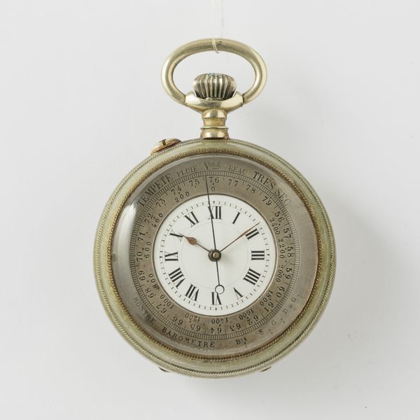 Orologio da tasca con barometro, 1890 circa, <BR>Cassa  in metallo, quadrante in smalto bianco, indicazione barometrica anulare intorno al quadrante  - Asta Pocket Watches - Associazione Nazionale - Case d'Asta italiane
