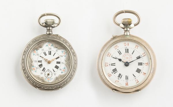 Coppia di orologi remontoir, cassa in argento 1880 circa  - Asta Pocket Watches - Associazione Nazionale - Case d'Asta italiane