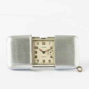 Movado Ermeto, 1960 circa, in metallo cromato con scatola originale  - Asta Pocket Watches - Associazione Nazionale - Case d'Asta italiane