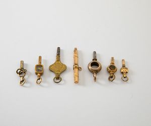Lotto composto da  7 chiavette per orologi da tasca in metallo.  - Asta Pocket Watches - Associazione Nazionale - Case d'Asta italiane