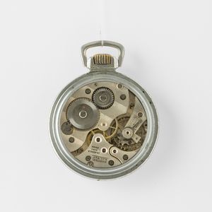 Rolex Watch C° Railway, orologio da tasca, tiepidamente assegnato ai ferrovieri americani,  in metallo cromato, quadrante in metallo smaltato piccole filature, 49 mm, cassa a vite  - Asta Pocket Watches - Associazione Nazionale - Case d'Asta italiane
