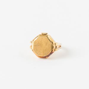 Rolex, anello con orologio, 1950 circa, carica manuale, in oro 18 kt, gr 8, da revisionare  - Asta Pocket Watches - Associazione Nazionale - Case d'Asta italiane