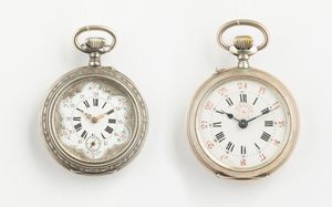 Coppia di orologi remontoir, cassa in argento 1880 circa  - Asta Pocket Watches - Associazione Nazionale - Case d'Asta italiane