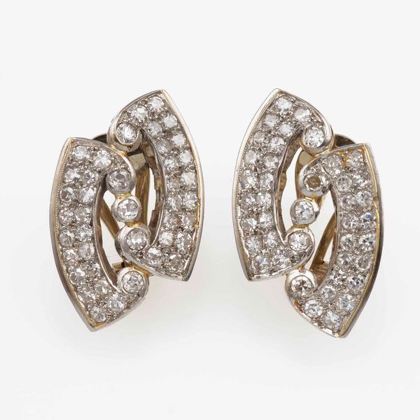 Orecchini con diamanti taglio huit-huit  - Asta Gioielli - Associazione Nazionale - Case d'Asta italiane