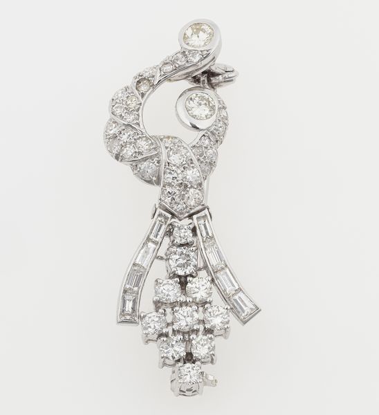 Spilla con diamanti  - Asta Gioielli - Associazione Nazionale - Case d'Asta italiane