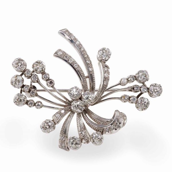 Spilla con diamanti di vecchio taglio  - Asta Gioielli - Associazione Nazionale - Case d'Asta italiane