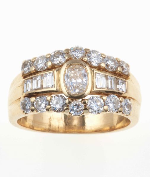 Anello con diamanti  - Asta Gioielli - Associazione Nazionale - Case d'Asta italiane