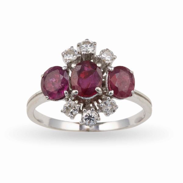 Anello con rubini e diamanti  - Asta Gioielli - Associazione Nazionale - Case d'Asta italiane