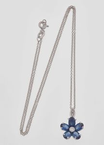 Pendente con zaffiri e diamante  - Asta Gioielli - Associazione Nazionale - Case d'Asta italiane