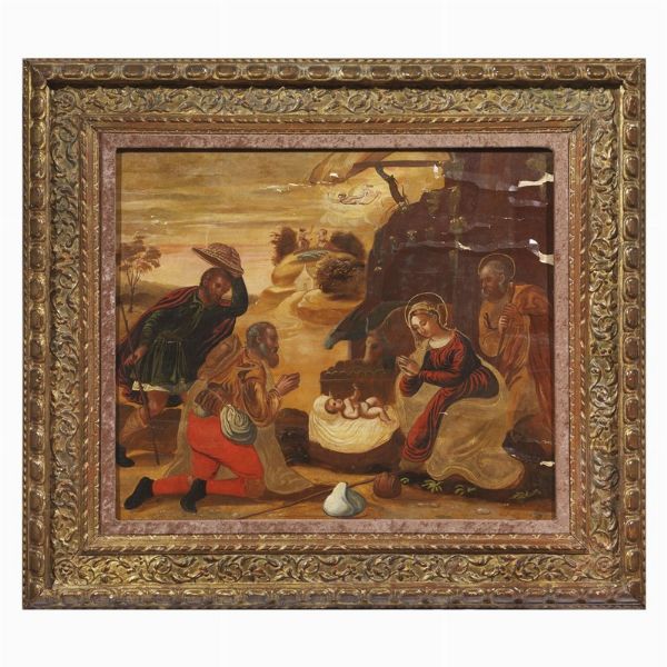 Scuola veneto-cretese, sec. XVII  - Asta ASTA A TEMPO I DIPINTI ANTICHI - Associazione Nazionale - Case d'Asta italiane