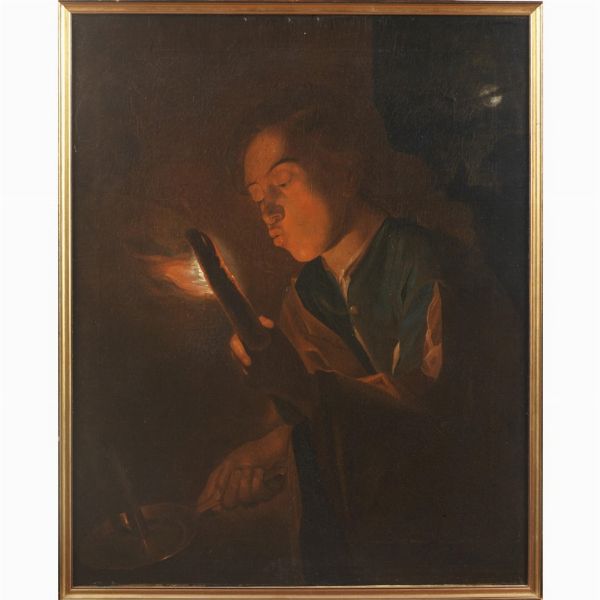 Cerchia di Godfriend Schalcken, sec. XVII  - Asta ASTA A TEMPO I DIPINTI ANTICHI - Associazione Nazionale - Case d'Asta italiane