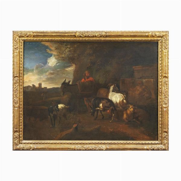 Seguace di Pieter van Bloemen, sec. XVIII  - Asta ASTA A TEMPO I DIPINTI ANTICHI - Associazione Nazionale - Case d'Asta italiane