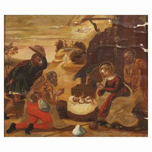 Scuola veneto-cretese, sec. XVII  - Asta ASTA A TEMPO I DIPINTI ANTICHI - Associazione Nazionale - Case d'Asta italiane