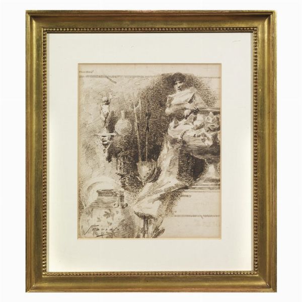 PREVIATI GAETANO : Gaetano Previati  - Asta ASTA A TEMPO | DIPINTI, DISEGNI E SCULTURE DEL SECOLO XIX - Associazione Nazionale - Case d'Asta italiane