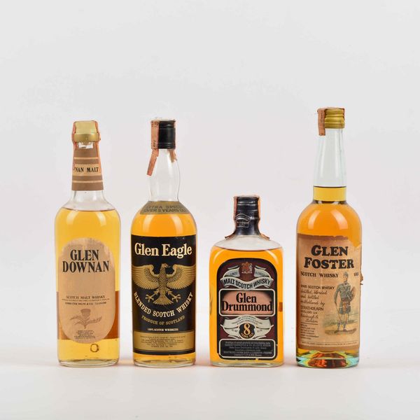 Glen Downan, Glen Eagle, Glen Drummond, Glen Foster, Scotch Whisky  - Asta Whisky & Co. - Associazione Nazionale - Case d'Asta italiane
