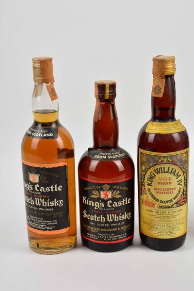 King's Castle, King William IV, King's Crown, Scotch Whisky  - Asta Whisky & Co. - Associazione Nazionale - Case d'Asta italiane