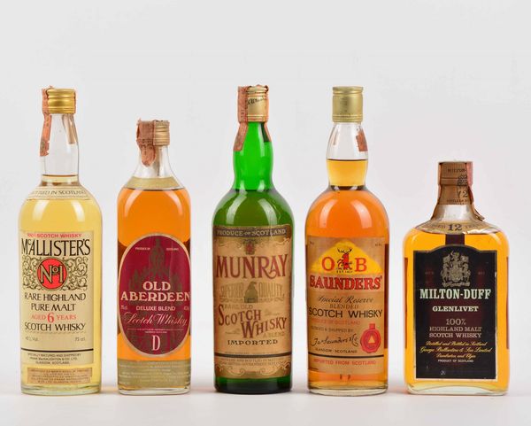 Mcallister, Old Aberdeen, Muray, Saunder's, Milton Duff, Scotch Whisky  - Asta Whisky & Co. - Associazione Nazionale - Case d'Asta italiane
