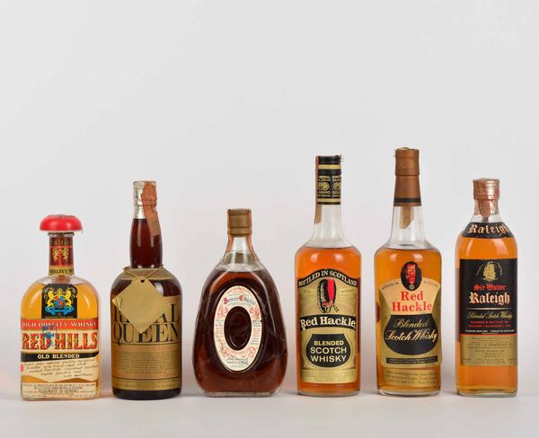 Red Hills, Regal Queen, Red Hackle, Raleigh, Scotch Whisky  - Asta Whisky & Co. - Associazione Nazionale - Case d'Asta italiane