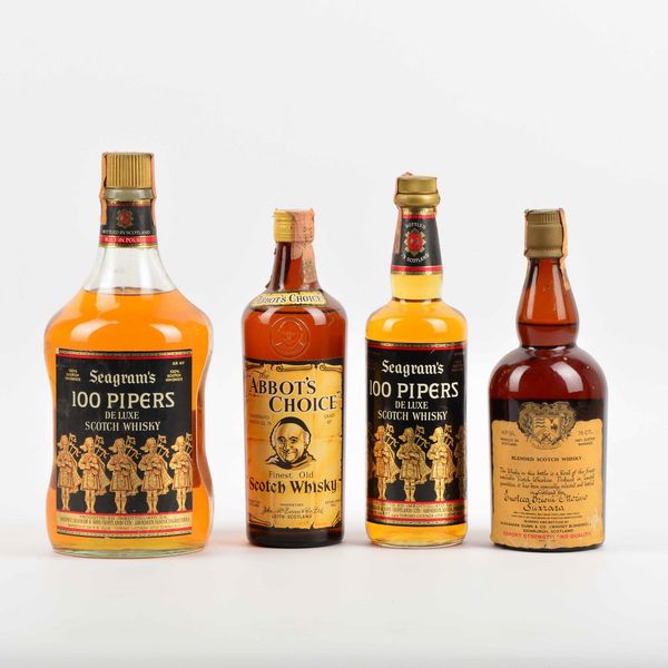 Seagram's 100 Pipers, Abbot's Choice, Slaintheva, Scotch Whisky  - Asta Whisky & Co. - Associazione Nazionale - Case d'Asta italiane