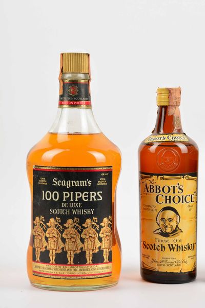 Seagram's 100 Pipers, Abbot's Choice, Slaintheva, Scotch Whisky  - Asta Whisky & Co. - Associazione Nazionale - Case d'Asta italiane