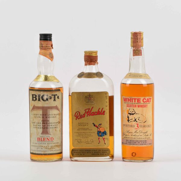 Big T, Red Hackle, White Cat, Scotch Whisky  - Asta Whisky & Co. - Associazione Nazionale - Case d'Asta italiane